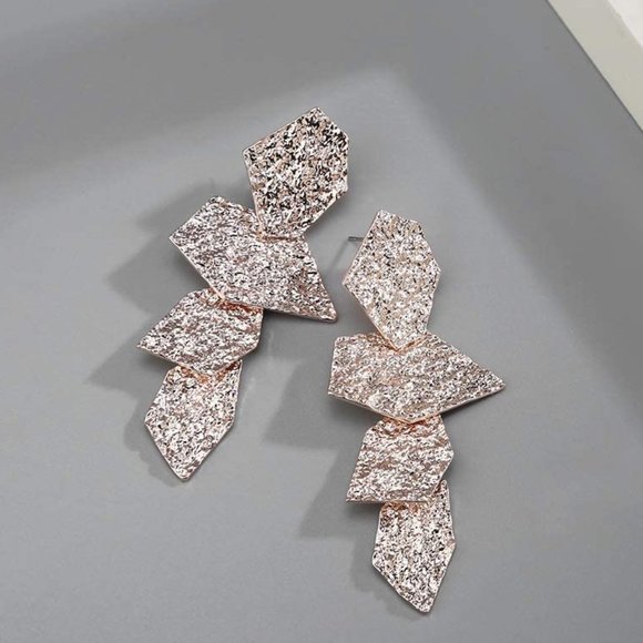 Boutique Accessories - Hammered Surface Geometric Boho Earrings Dangle Drop Earrings Jewelry For Girls